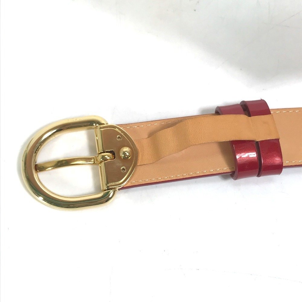 LOUIS VUITTON M6980U Monogram Vernis Santur Belt, Women's Pomme d'Amour, Red - Picture 3 of 10